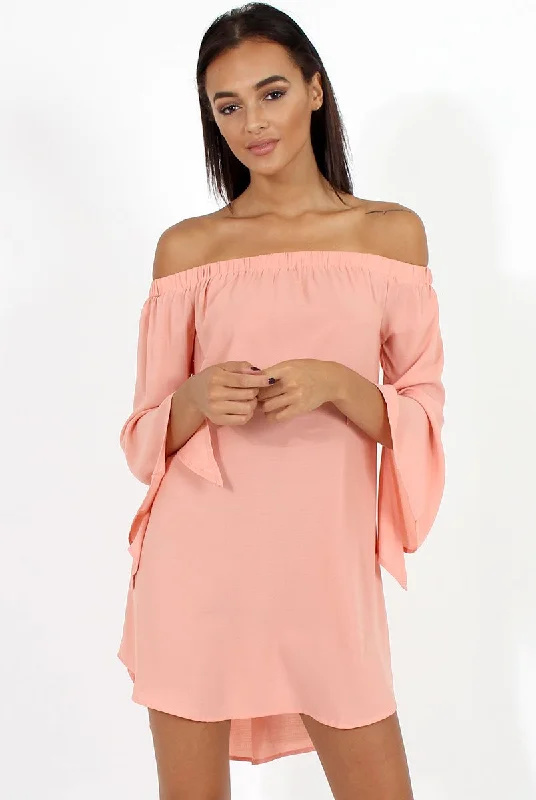 A-line unclassified dressesPink Bardot Split Sleeve Dress - Sharpay A-line unclassified dresses