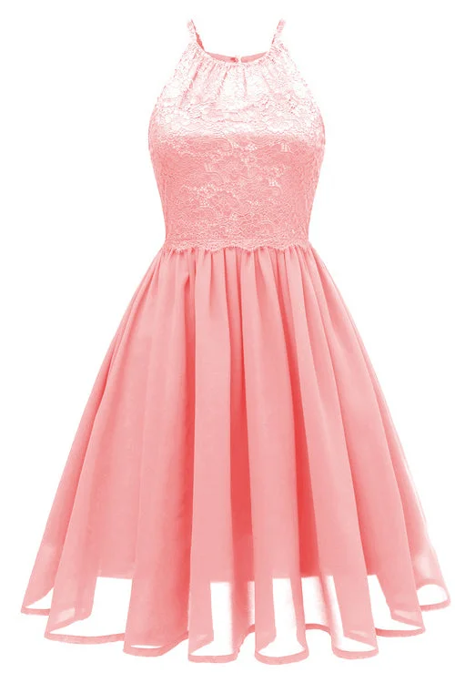 Satin unclassified dressesPink Cut Out A-line Homecoming Dress Satin unclassified dresses