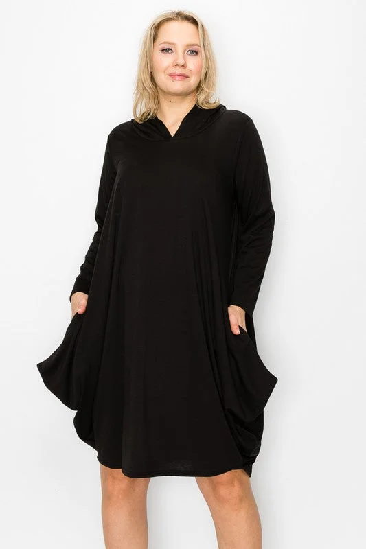 Long unclassified dressesPSFU Black Hooded Dress w Pockets Long unclassified dresses