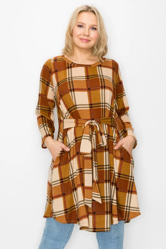 Formal unclassified dressesPSFU Plaid Dress w Tie Waist & Pockets Formal unclassified dresses