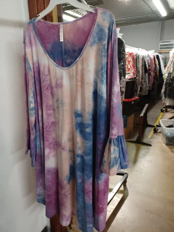 Floral unclassified dressesPSFU Tie Dye Dress w Bell Sleeves Floral unclassified dresses