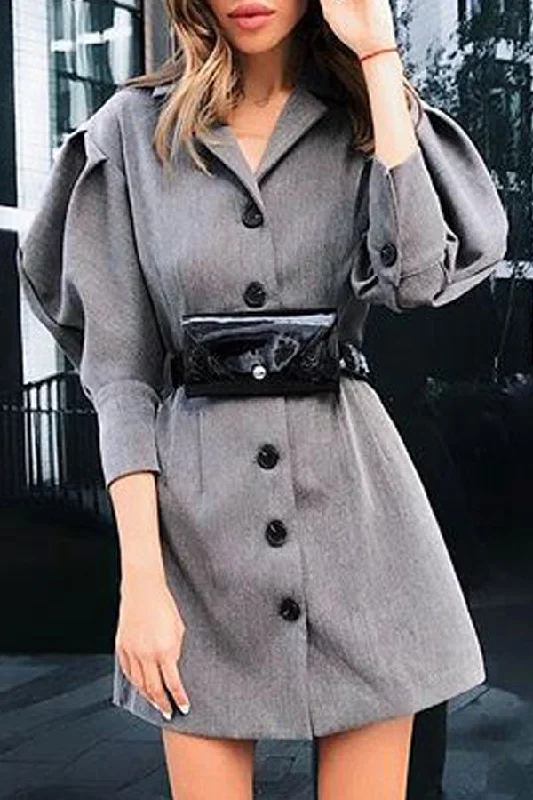 Chic unclassified dressesPuff Sleeves Buttoned Blazer Dress Chic unclassified dresses