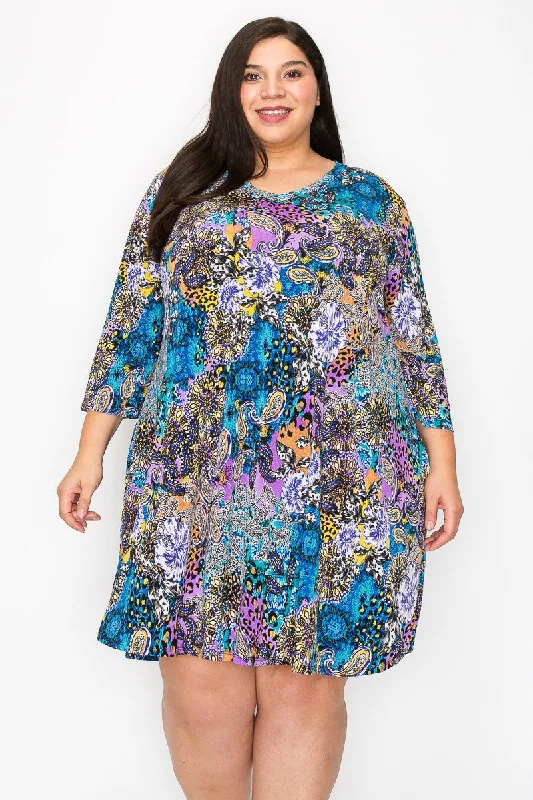 Winter unclassified dressesPurple Blue Paisley Dress w Pockets Winter unclassified dresses