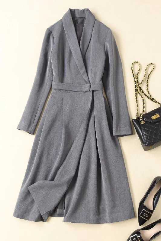 Tiered unclassified dressesQueen Letizia Elegant Grey Dress Tiered unclassified dresses