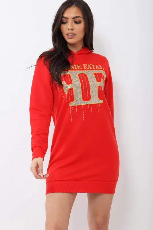 Designer unclassified dressesRed Femme Fatal Hooded Dress - Ivanna Designer unclassified dresses