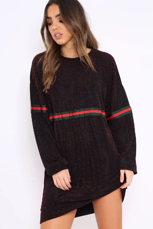 Wrap unclassified dressesRed Glitter Stripe Jumper Dress - Finley Wrap unclassified dresses