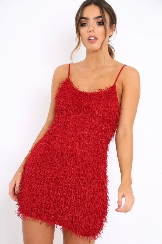 Engagement unclassified dressesRed Shimmery Shaggy Dress - Sophie Engagement unclassified dresses