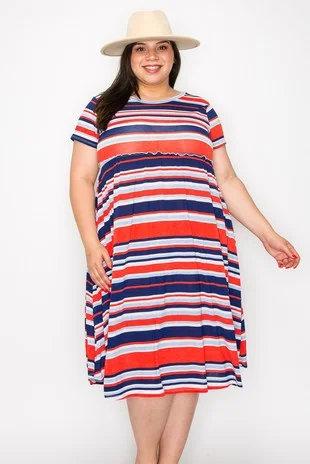 High-low unclassified dressesRed White Blue Dress High-low unclassified dresses