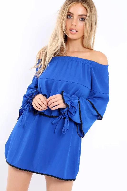 Plus size unclassified dressesRoyal Blue Dress With Frills - Arabellah Plus size unclassified dresses