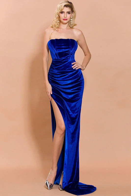 Women's unclassified dressesRoyal Blue Strapless Side Slit Prom Evening Dresses Women's unclassified dresses