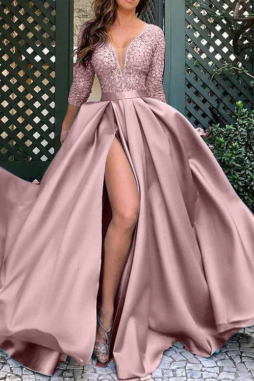 Trendy new unclassified dressesSexy Pink Slit A-Line Formal Gown Prom Dress Trendy new unclassified dresses