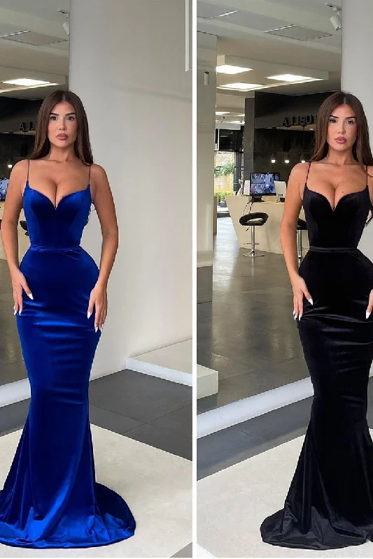 Beaded unclassified dressesSpaghetti strap Mermaid Sweetheart Floor-length Sleeveless Open Back Side Train High Split Prom Dress Beaded unclassified dresses