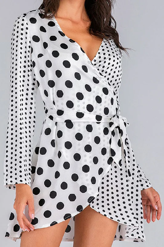 Chic unclassified dressesV-Neck Polka Dot Wrap Dress Chic unclassified dresses