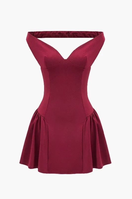 V-Neck Sleeveless Backless Mini Dress Mini Skirt Trend