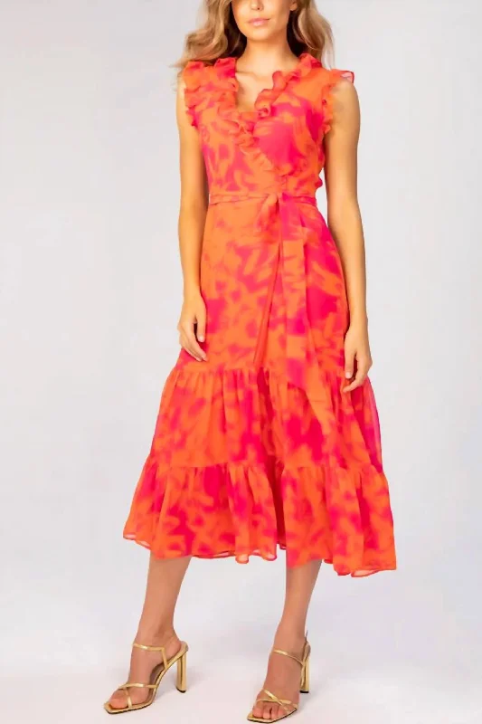 Giselle Maxi Dress In Pink/orange Maxi Skirt Outfit