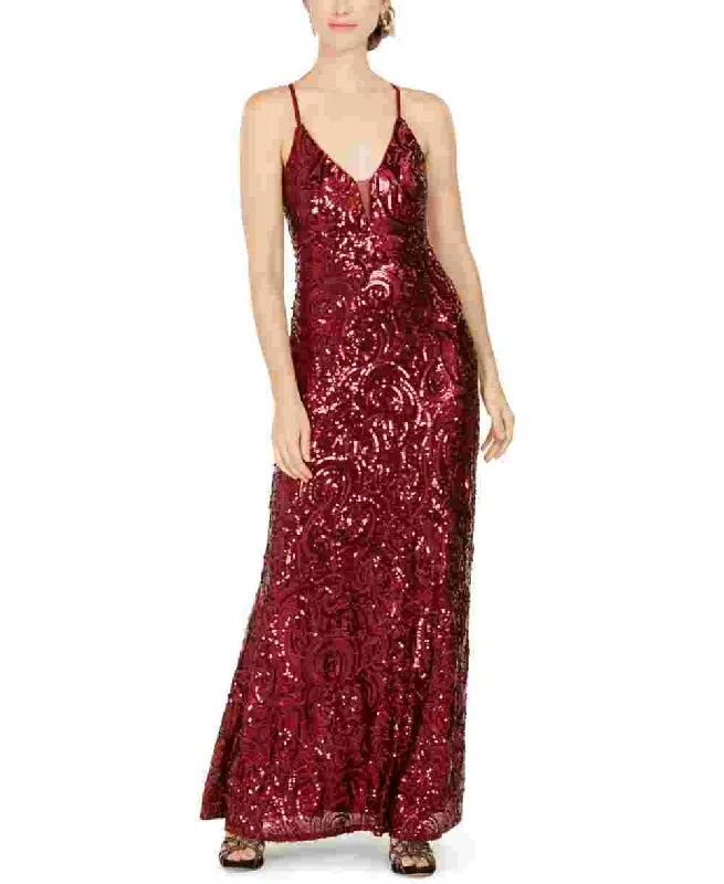 Nightway Women's V Neck Maxi Sheath Evening Dress Wine Size 10 Bohemian Maxi Skirt