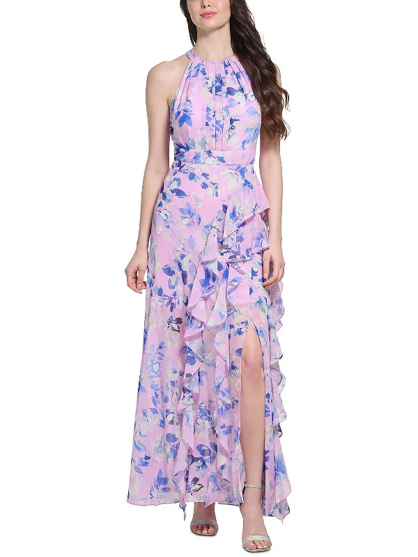 Womens Chiffon Floral Maxi Dress Casual Long Skirt