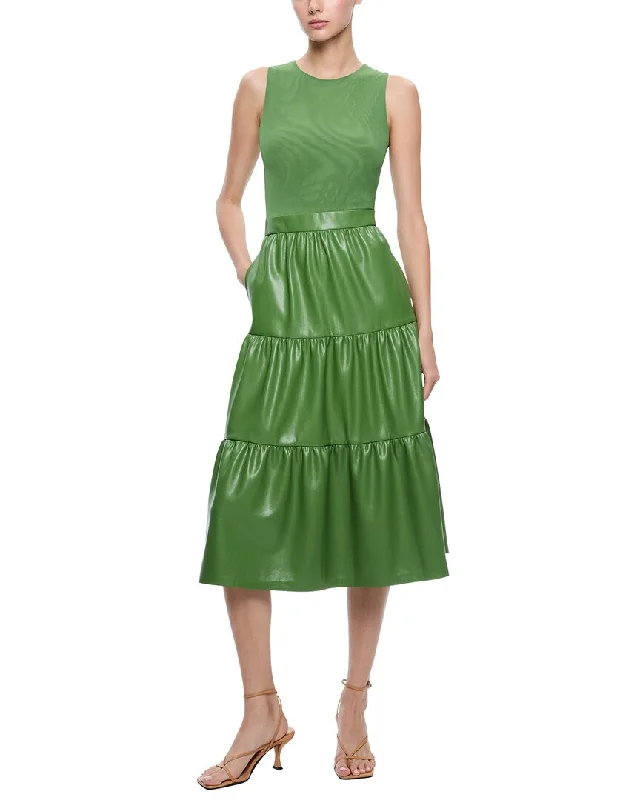 alice + olivia Chara Tiered Midi Dress Wrap Midi Skirt