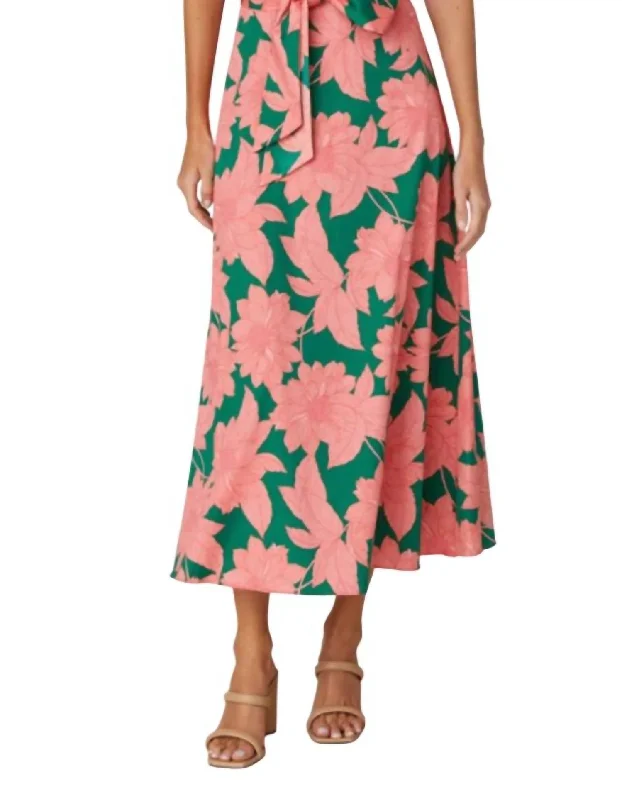 Beekman Midi Dress In Peony Pink/spring Green Elegant Midi Look