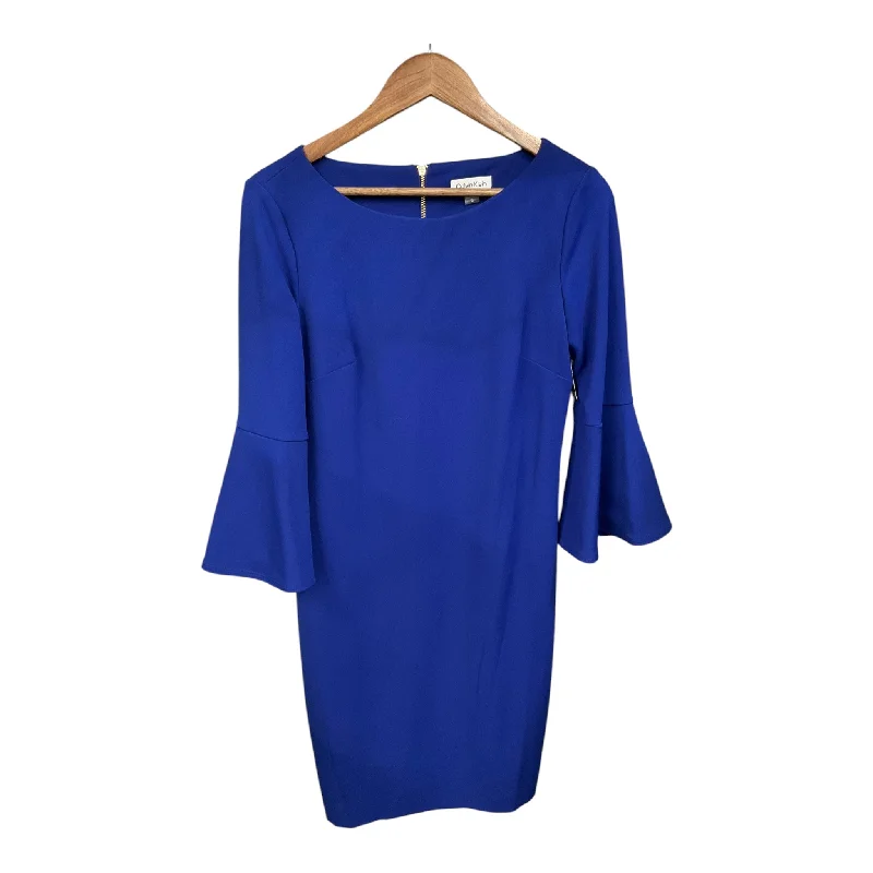 Dress Casual Midi By Calvin Klein In Blue, Size: L Bright Midi Skirt