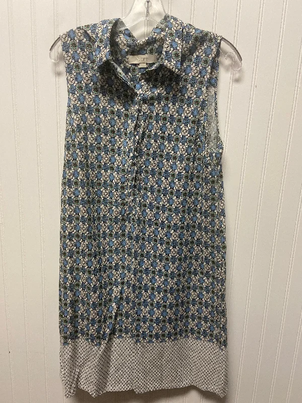 Dress Casual Midi By Loft In Blue & Green, Size: L Soft Pleated Midi