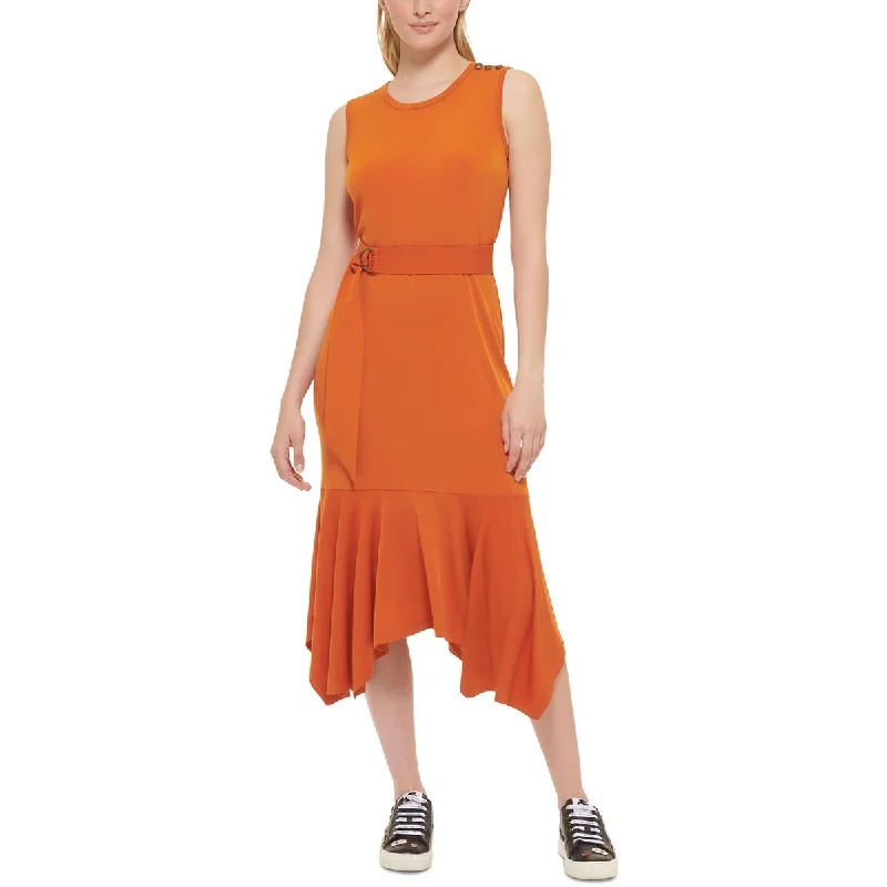 Womens Button Detail M Midi Dress Bright Midi Skirt