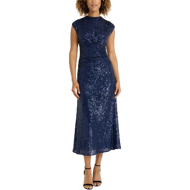 Womens Sequined Midi Cocktail And Party Dress Satin Midi Skirt