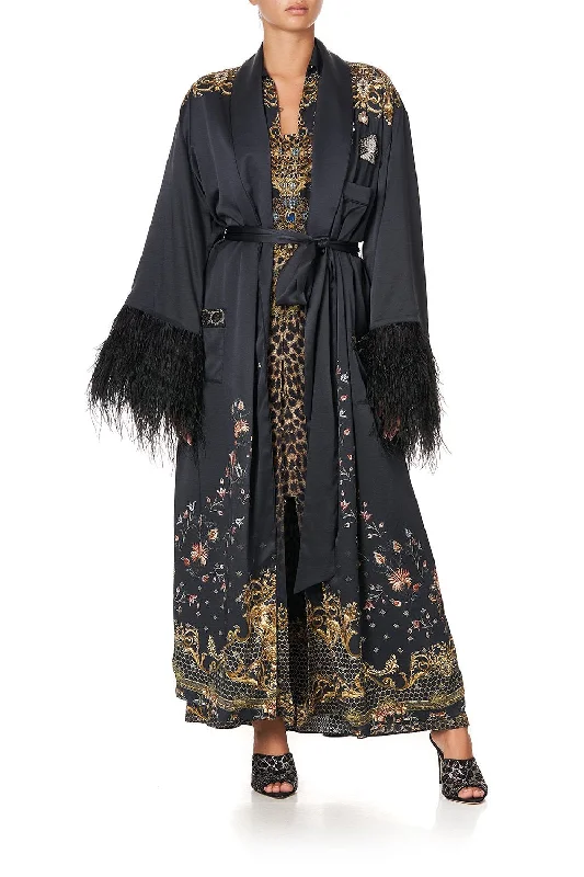 LONG ROBE WITH FLARED SLEEVE ABINGDON PALACE Lace Shift Dress