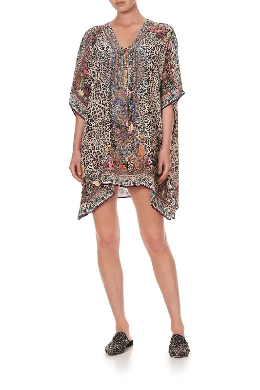 SHORT LACE UP KAFTAN WILD CHILD Lace Dress Glamorous